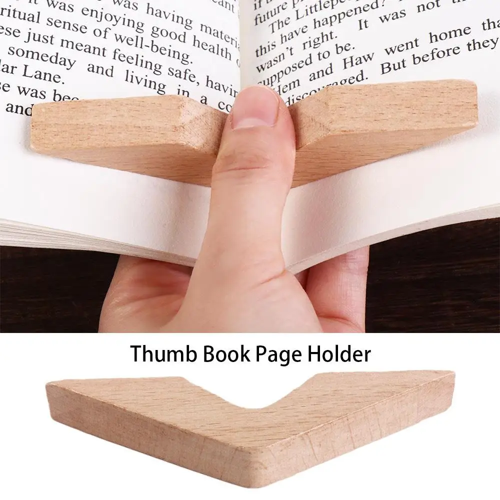 Handmade Book Lover Bookmark Book Support Reading Aids Thumb Bookmark Wood Page Spreader Book Page Holder Thumb Book Support