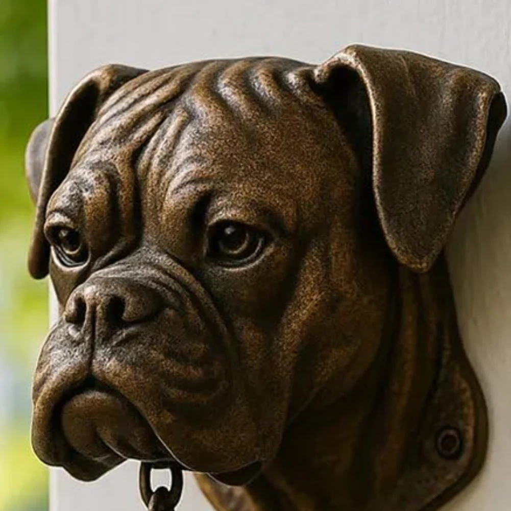 

For Courtyard Decoration Animal Series Welcome Doorbell Metal Dog Head Entrance Doorbell Easy Installation Animal Doorbell