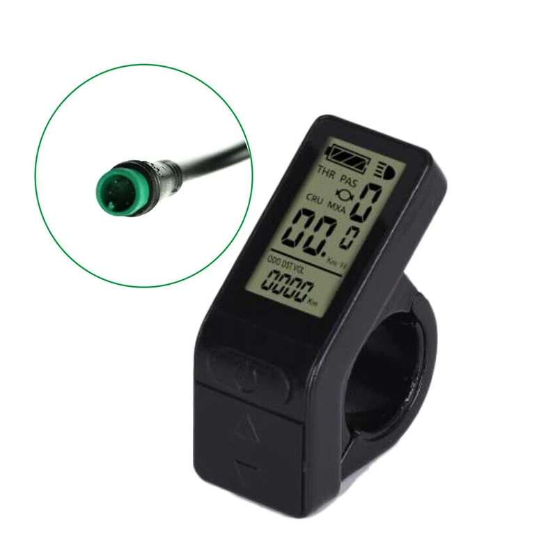 Electric Bicycle Mini Display LCD4 for 24/36/48 Volt E Bikes Featuring Power Assist and Fault Display Functions