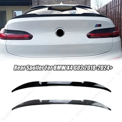 Car Rear Spoiler Wing Fit For BMW X4 G02 2018-2024+ M Performance Style Trunk Lid Splitter Body Kits Accessories Gloss Black ABS