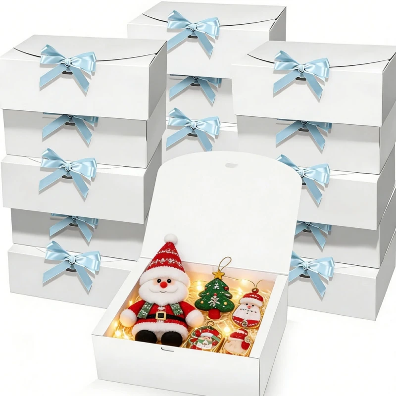 Rosa Verpackungsbox Weihnachtsparty Geschenkbox mit Band Hochzeit Geburtstag Handgemachte Süßigkeiten Keks Schokoladen Keksdosen – Detail 3