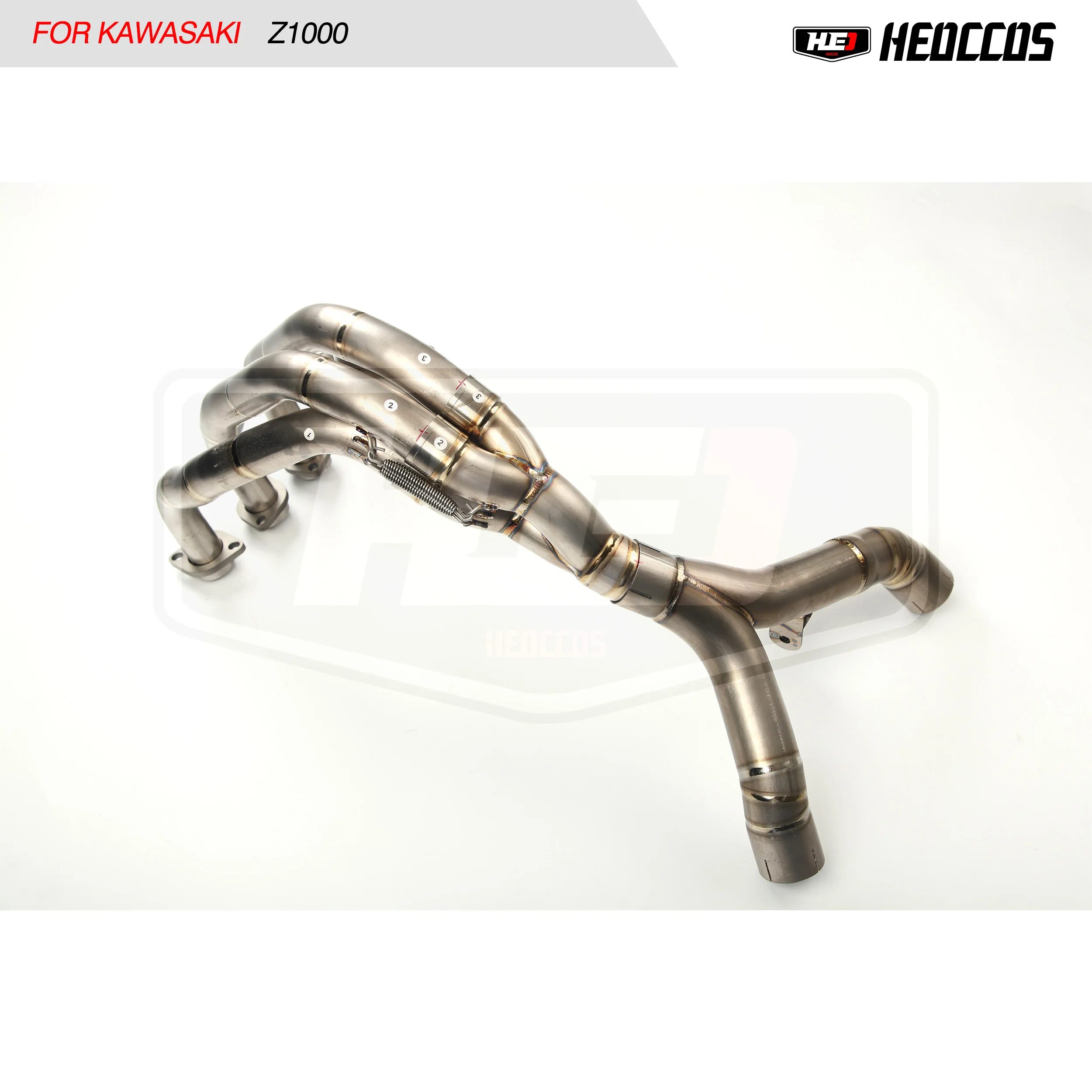 HEO Titanium alloy performance exhaust front center pipe For Kawasaki Z1000 exhaust manifold titanium color