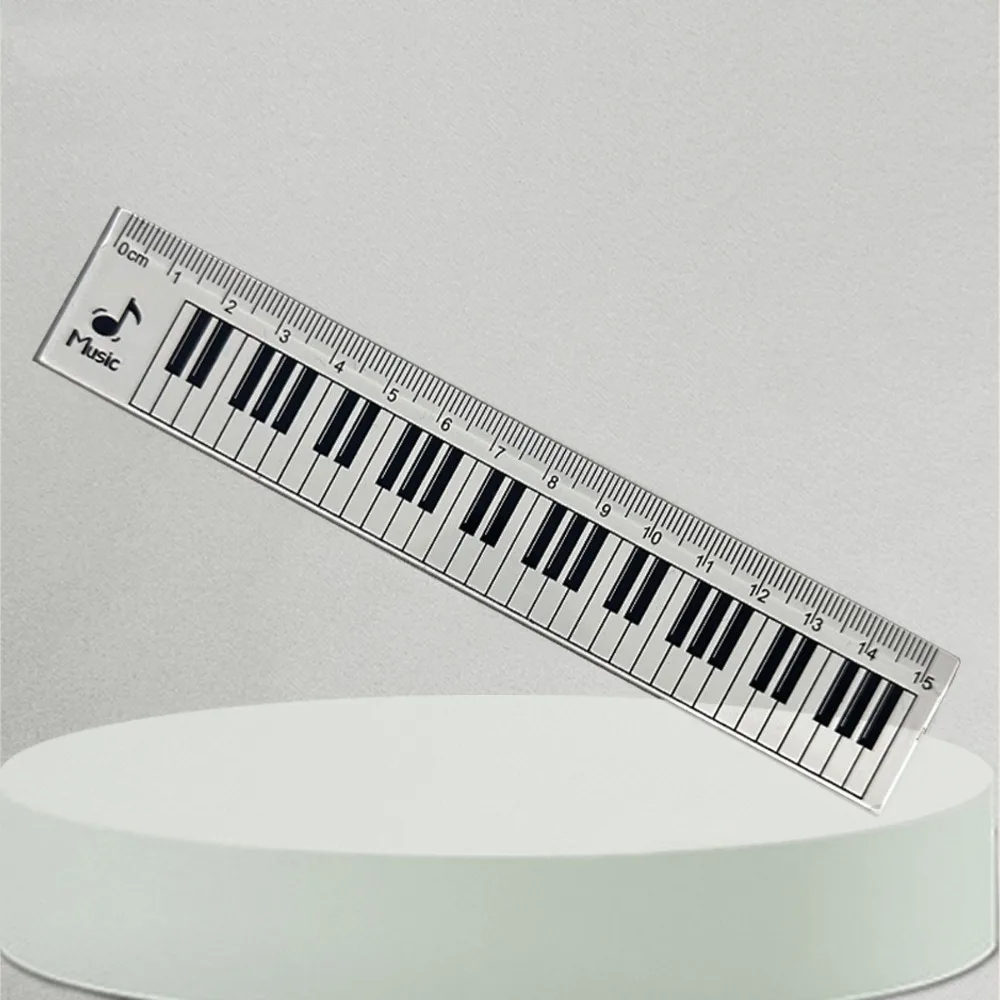 Creative Piano Keyboard Rulers Centimeter Scale 15cm Transparent Ruler Student Back To School Stationery