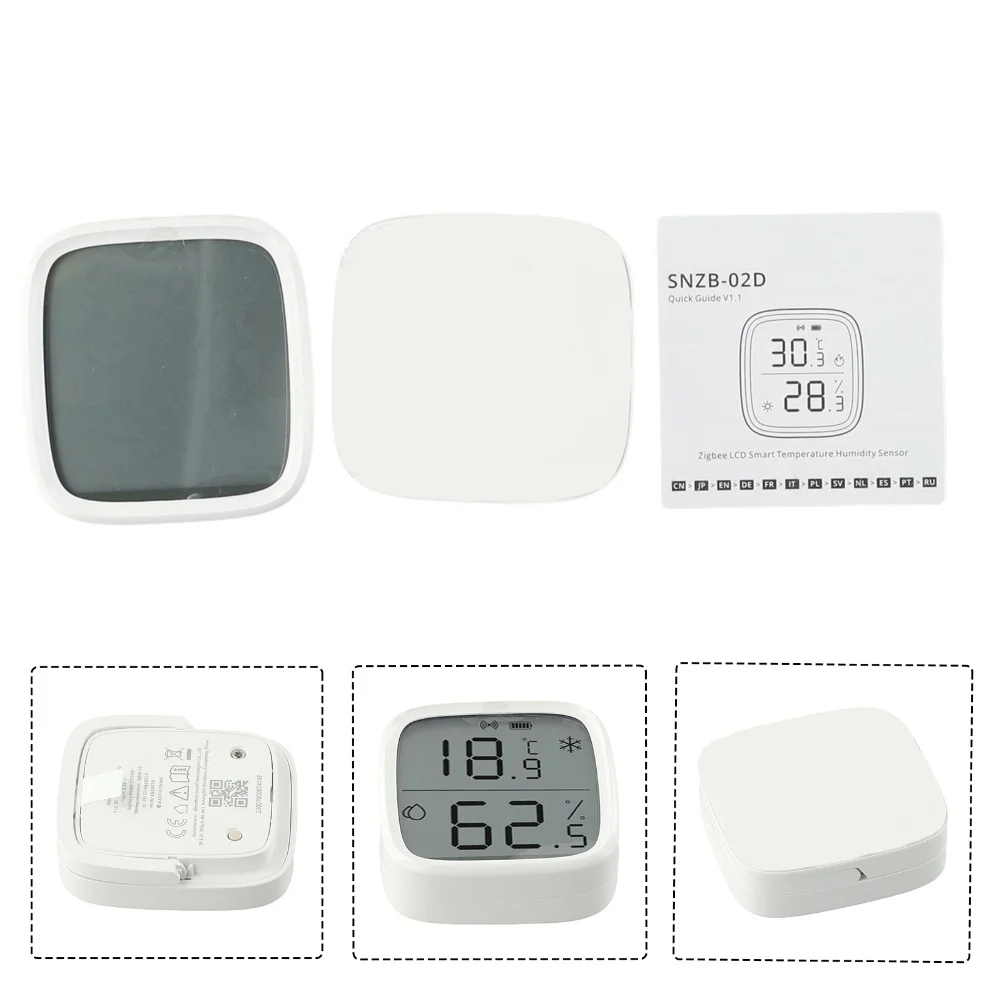 For Zigbee Wireless Smart Sensor SNZB02D with Large LCD Display for Indoor Environment Temperature Humidity Data