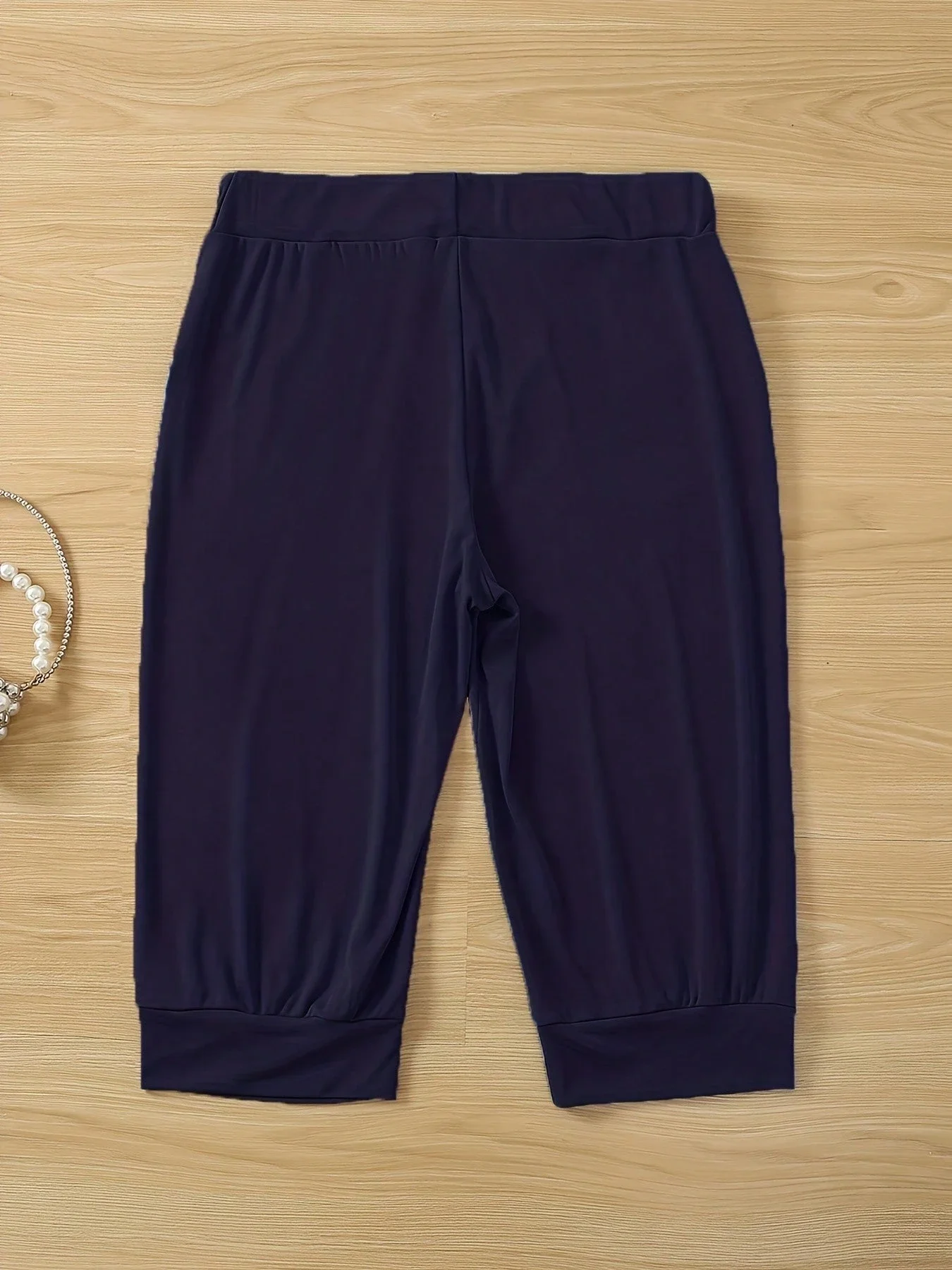 

Женские повседневные брюки больших размеров, однотонные, с завязками на талии, длиной до икр, летние