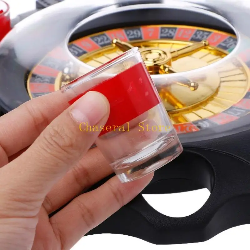 E7ce Electric Drinking Game Set roulette volwassen feest casino stijl 6 shotglazen cadeau