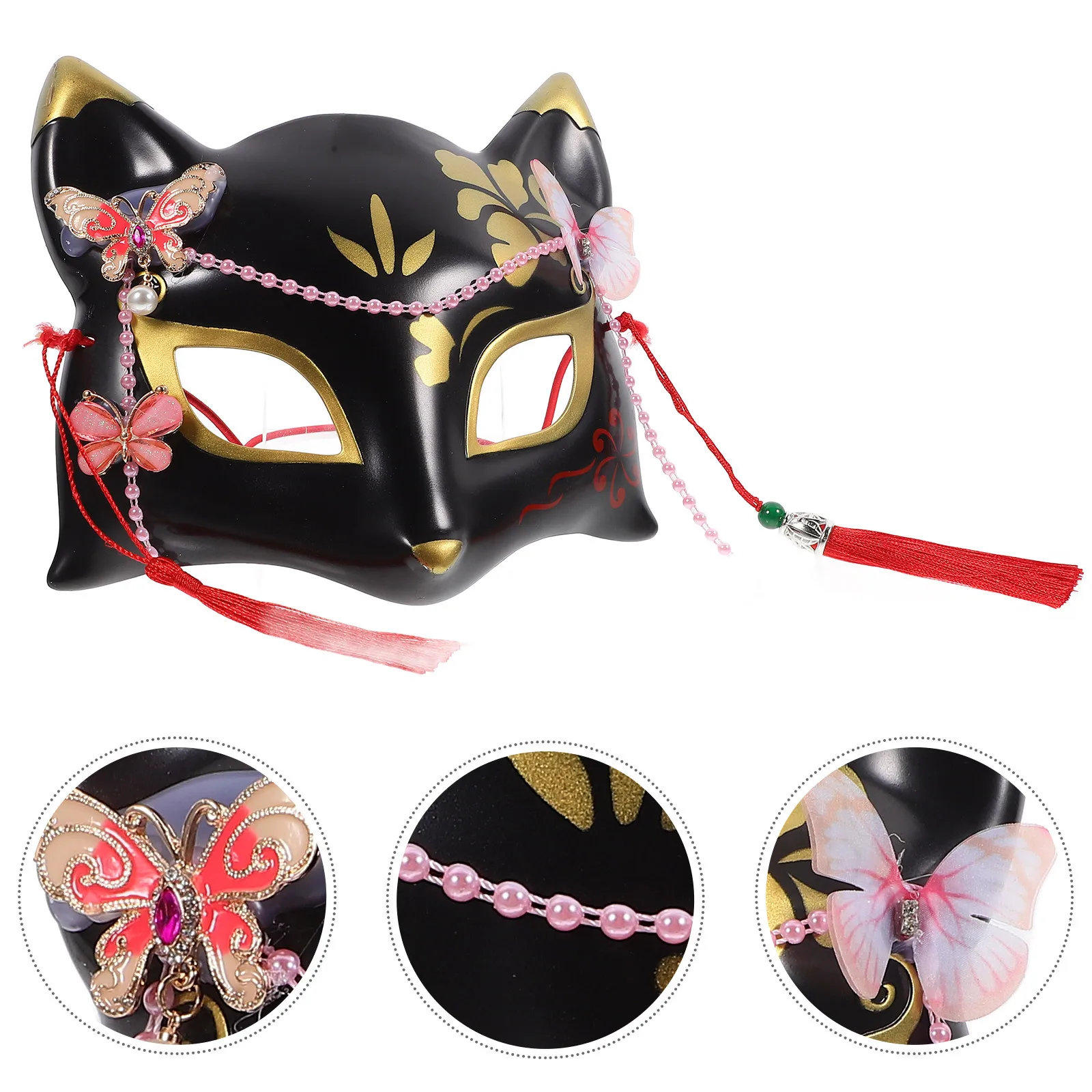 

ABS Fox Half Face Mask Classic Colors Halloween Masquerade Animal Mask for Cosplay Party Festival Party Accessories