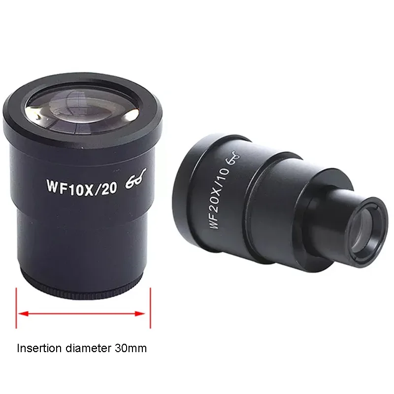 Kailiwei WF20X/10 Microscope Eyepiece Microscope Lens Dedicated Wide Angle Auxiliary Trinocular Binocular Camera Lens