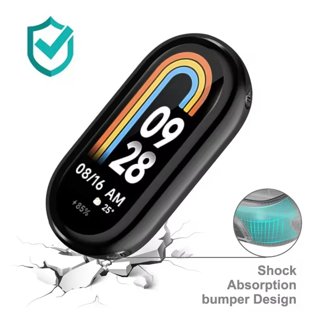 Capa tpu de silicone macio para xiaomi mi band 10 9 8 esportes anti-queda tela protetora escudo quadro pára-choques para xiaomi mi band 10 9 8