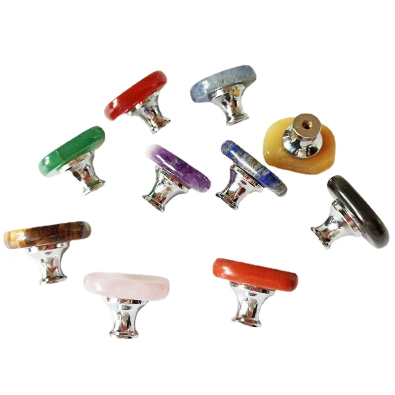Furniture Handle Wardrobe Door Drawer Handle Reiki Crystal Natural Stone Cabinet Handle