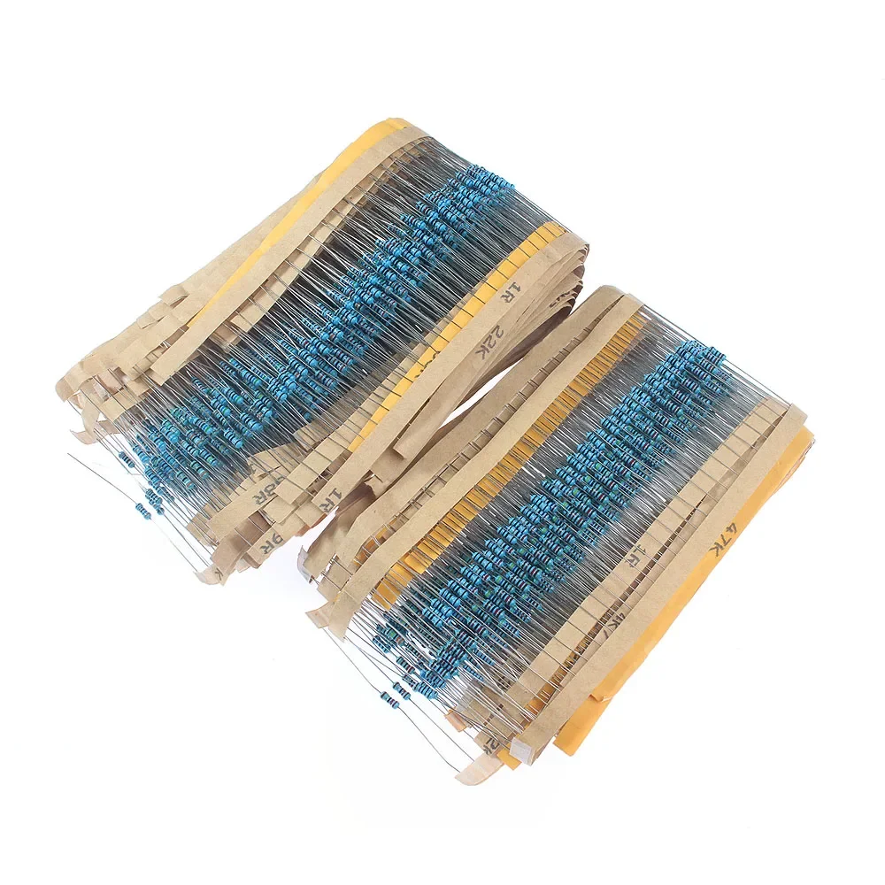 2500PCS 1/4W Metal Film resistor set 50 Kinds assortment of resistances 1 Ohm ~ 10M diy electronic kit 1% Color Ring Resistance