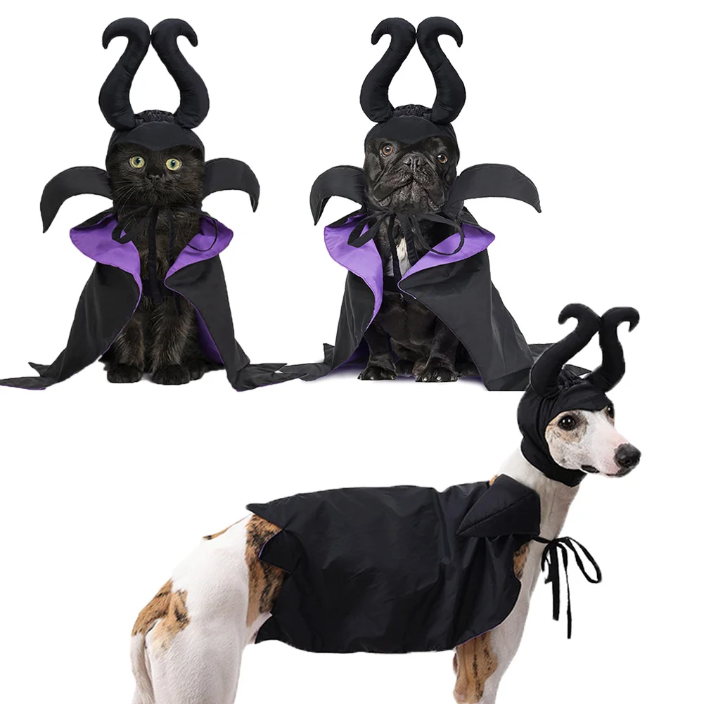 

Fancy Dress Small Medium Dog Witch Cosplay For Puppy Clothing Movie The Dark Queen Costume Accessories Pet Cat Party Outfits