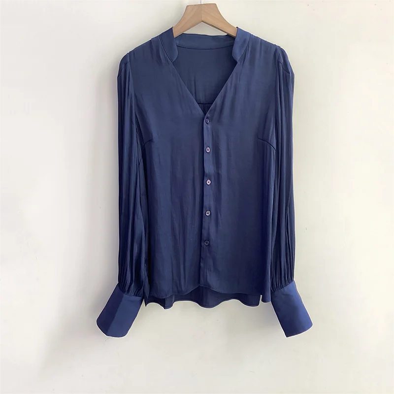 Zadig Blouses Top Female Fashion Ruffled Youthful Rayon Blouses Women Chic Long Sleeve Solid Color Shirt Top Elegant Lady Blouse