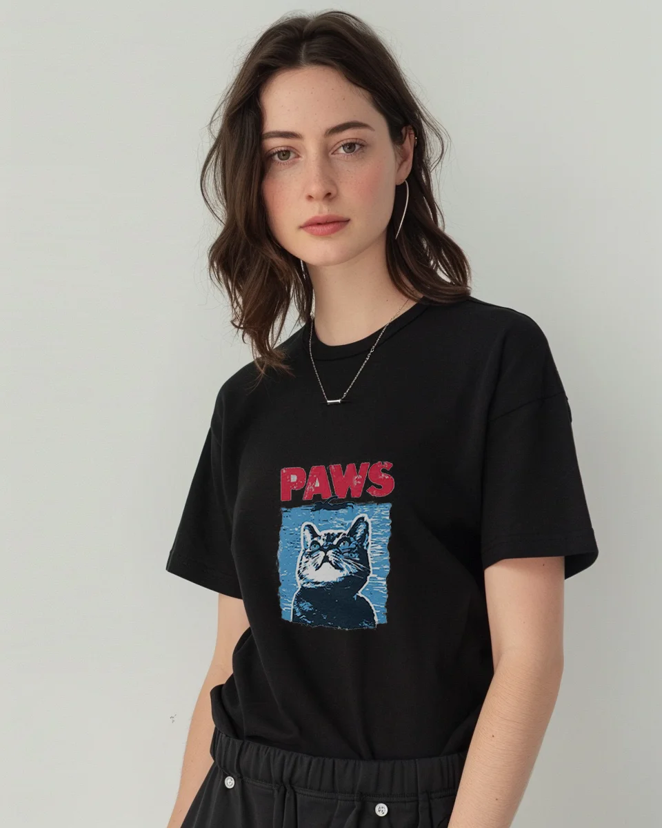 Letter print, Y2K, T-shirt, Women's Short T-shirt, Short sleeve, Cat,100% cotton,  single sided print, Holiday wear,Basic wear