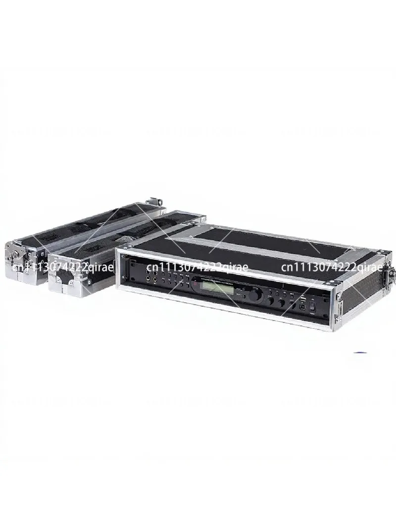 Aluminum Alloy Microphone Flight Case Receiver Cabinet Wireless Storage Box One-to-Two Mic Box for Travel