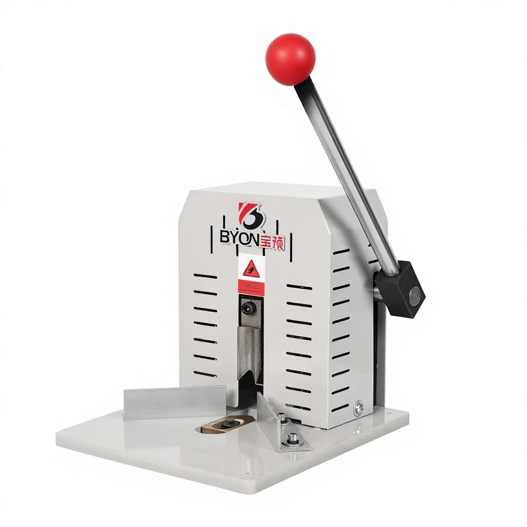 BYON Heavy-Duty Manual Corner Cutting Machine for Metal PVC Leather Paper Aluminum Foil Bags-3cm Cutting Thickness No Fraying