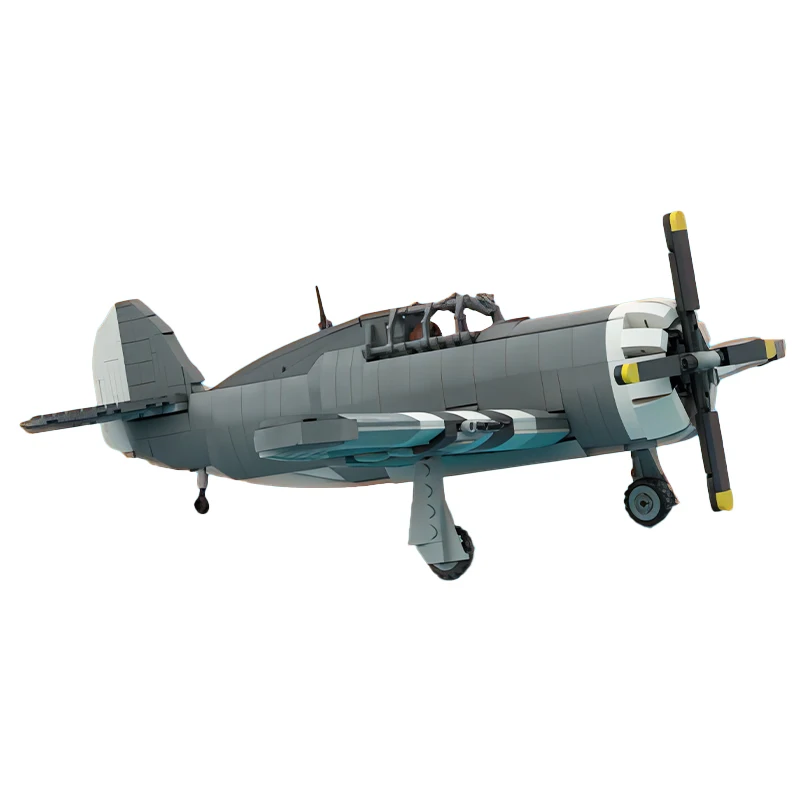 WW2 Military High-altitude Fighter P-47 Thunderbolt Battle Bomber High-tech Weapon MOC Building Blocks Model Kid's Bricks Toys