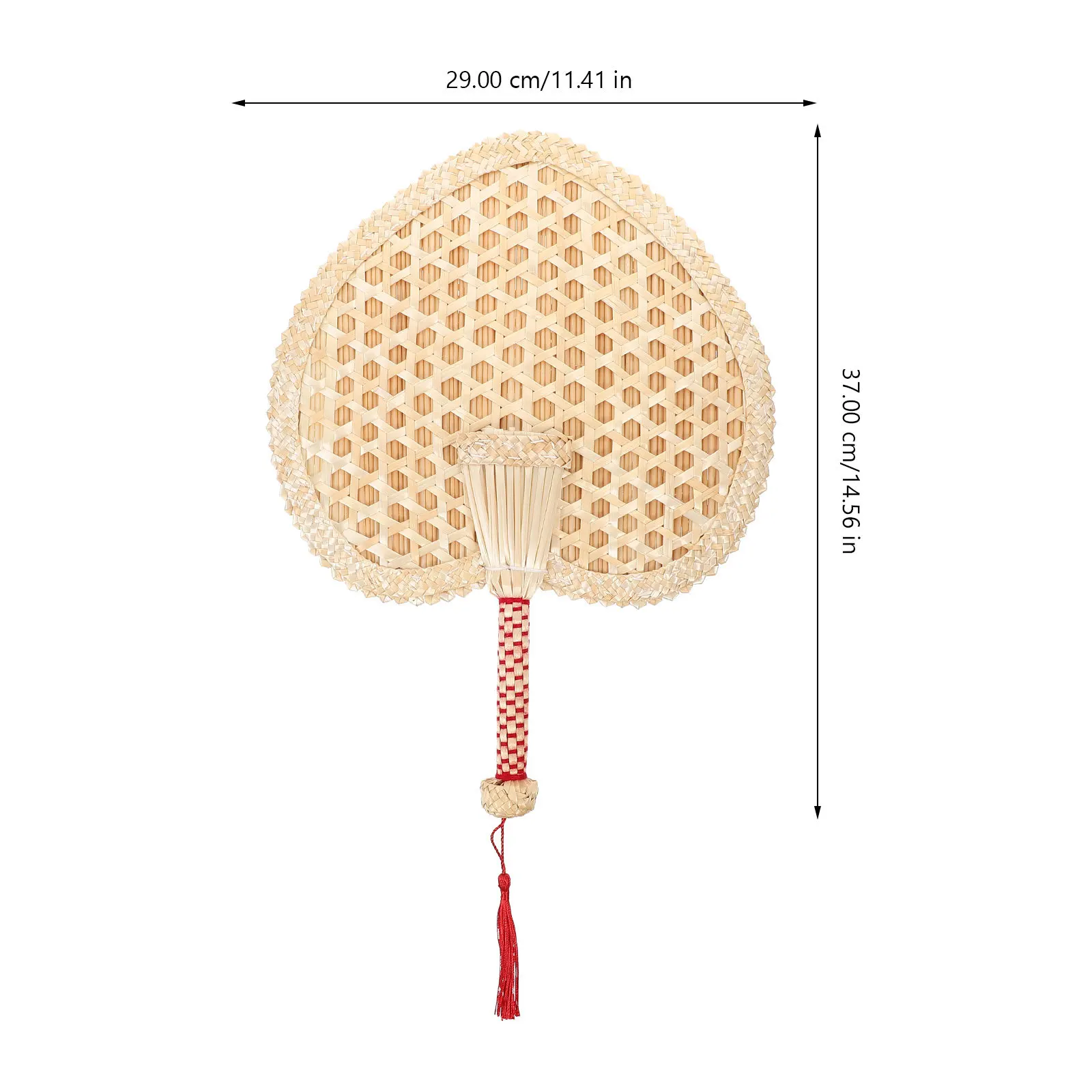 

1Pcs Cool PU Fan Traditional Handmade Woven Wheat Straw Fan for Parties Beaches Home Decor Environmentally Friendly Style