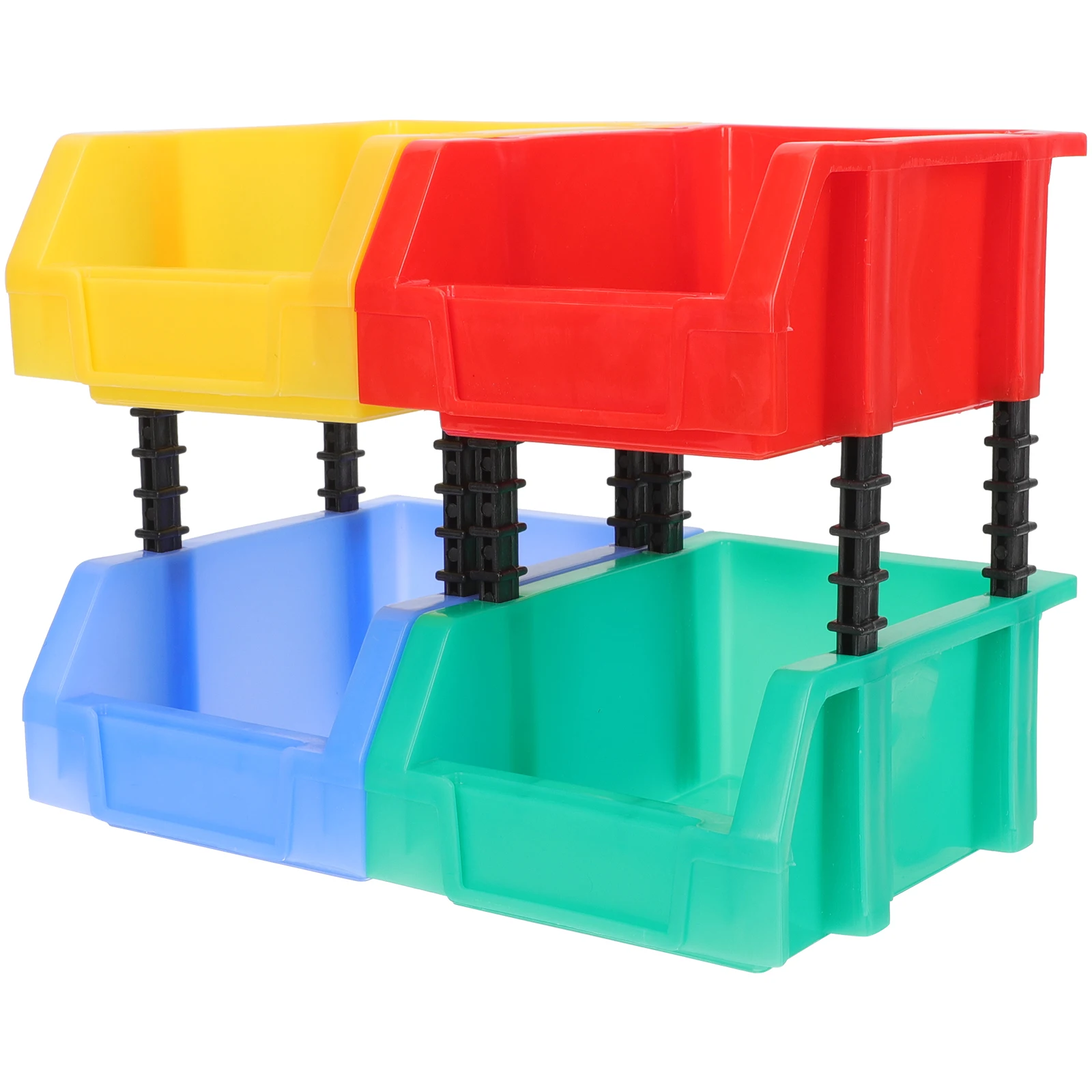 

1 set Plastic Box Combination Blue Red Green Yellow Reusable Storage Boxes Containers for Classroom Garage Hardware