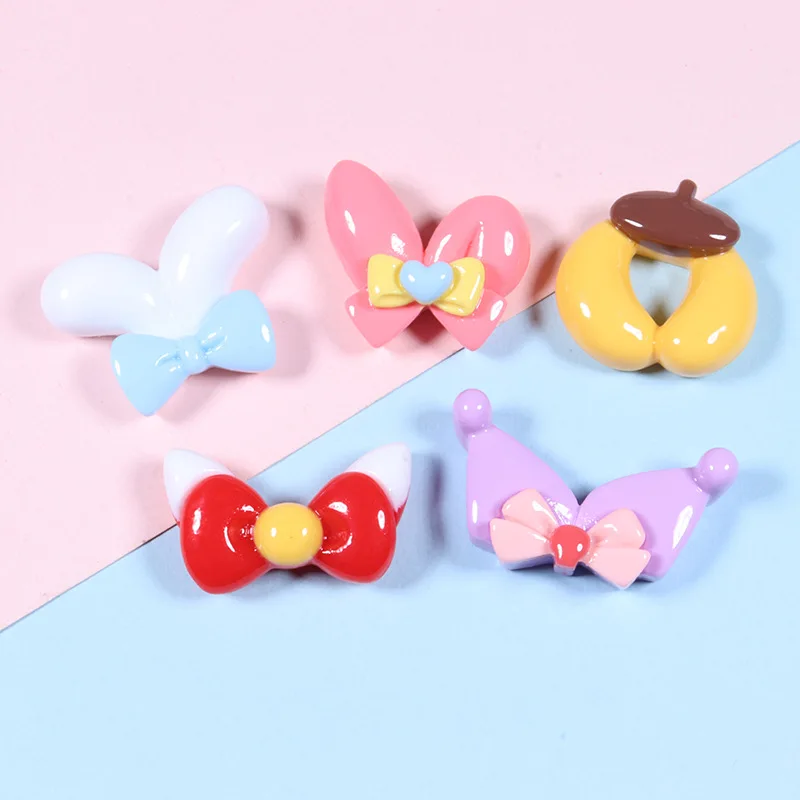 20Pcs Animal Ears Series Flat Back Resin Cabochons Scrapbooking DIY Jewelry Craft Decoration Accessories Rabbit Ear Slime Charms