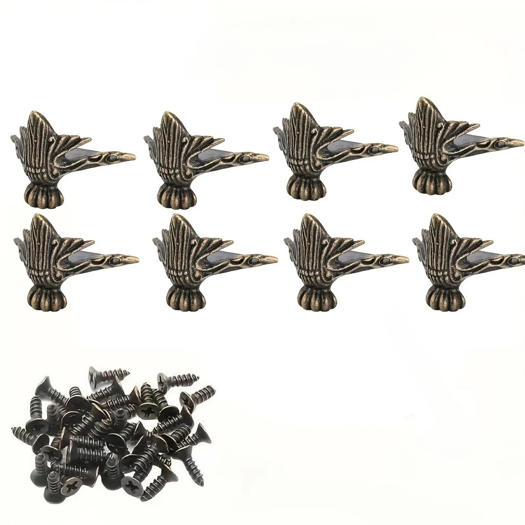 4/8 pieces antique-style furniture leg protectors - jewelry box legs and hardware accessories, home leg protection