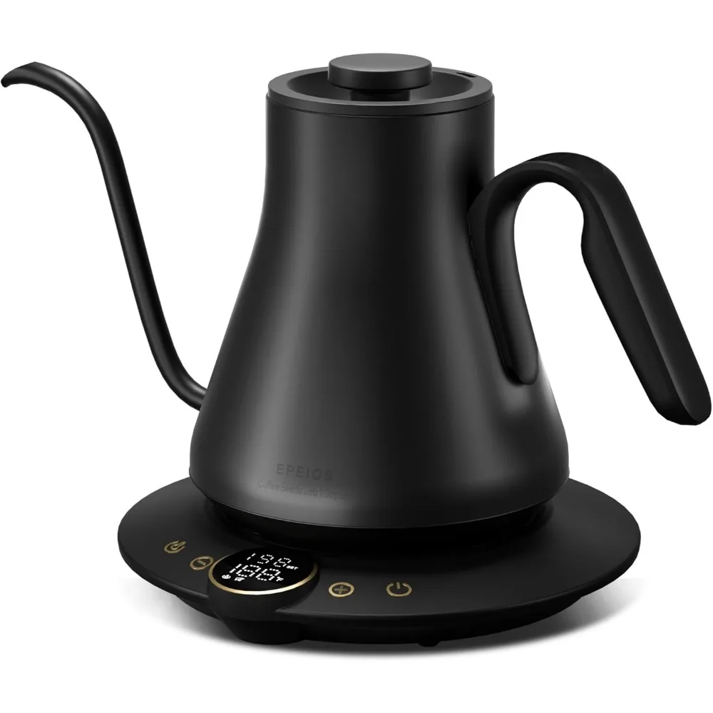 

Gooseneck Electric Kettle with ±1℉ Temp Control, Quick Heat, BPA-Free Stainless Steel, Built-in Timer for Coffee & Tea