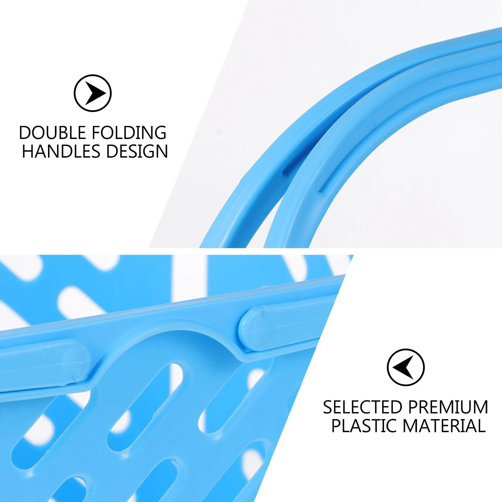 

Thickened Plastic Shopping Basket Heavy Duty Storage Basket Double Handles Corrosion Resistant Household Organizer Bathroom