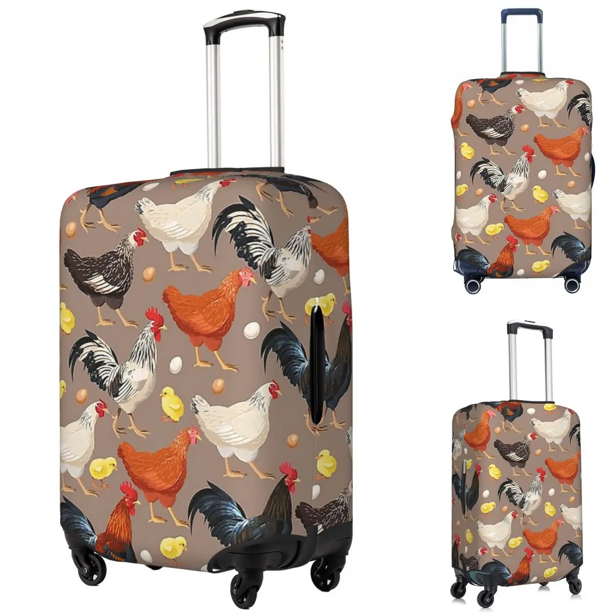 

Chicken Colorfull Pattern Suitcase Cover Protection Elastic Travel Luggage Protector Covers for 18-32 Inch