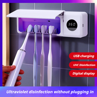 Home Toothbrush Sterilizer Smart Wall-Mounted Fully Automatic Induction UV Sterilization No-Drill Toothbrush Holder