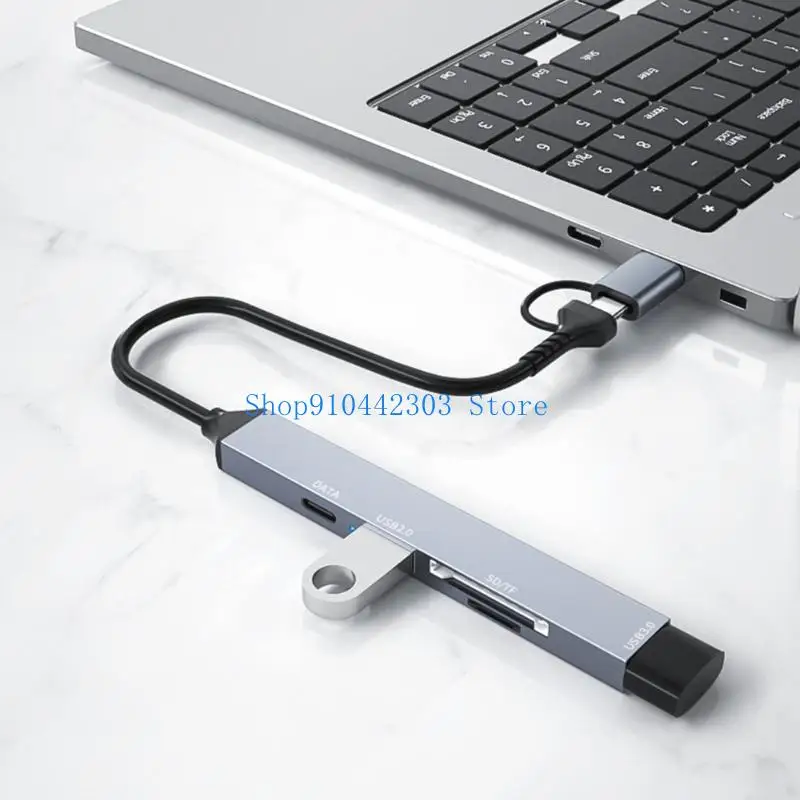 

L4MD Versatile USB and Type C Hub Connects Multiple Devices to Your Laptop or Desktop Computer Suitable for Office, School,