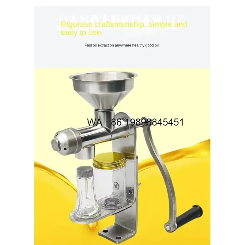 Wmwmnu Hot Selling Small 403 Stainless Steel Manual Oil Press 1 Year Warranty for Edible Oil Oil Bearing