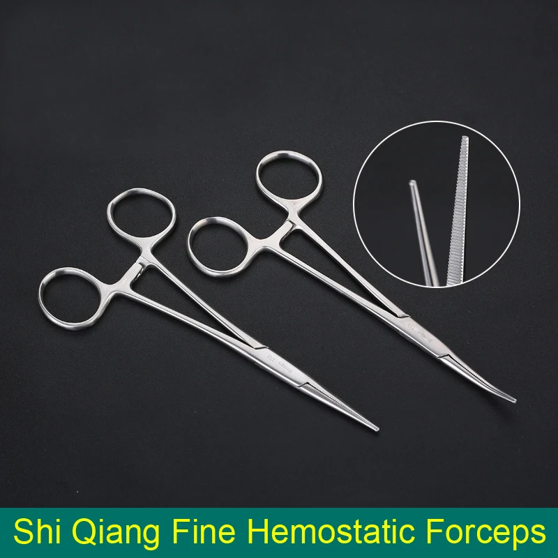 

Double Eyelids Stainless steel 12.5 hemostatic forceps do not cut the embedding straight all-tooth curve Makeup tools/accessorie