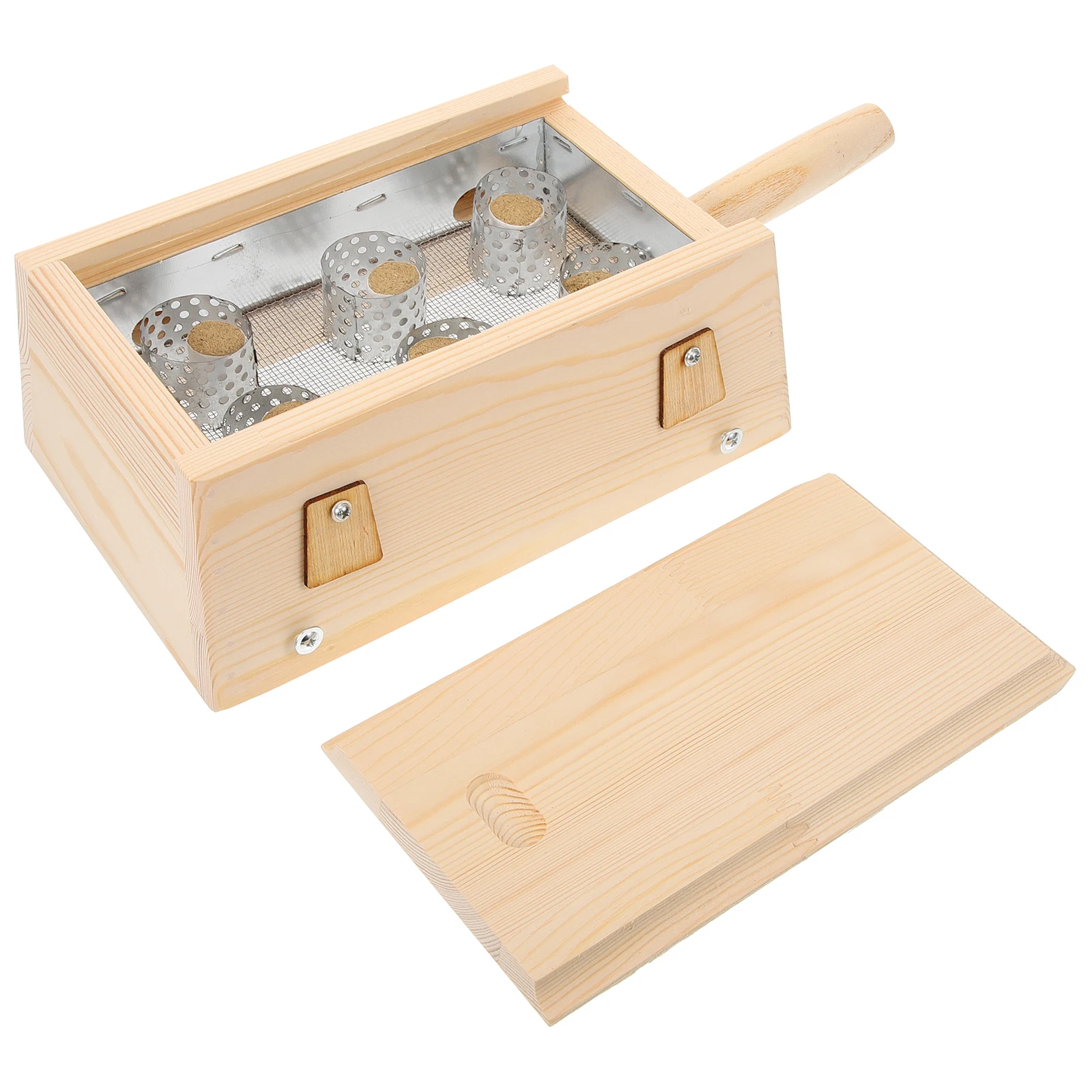 목재 뜸통 케이스 컴팩트 디자인 전신 사용 가능 안전한 평평한 바닥 뜸봉 홀더 휴대용 뜸통 케이스