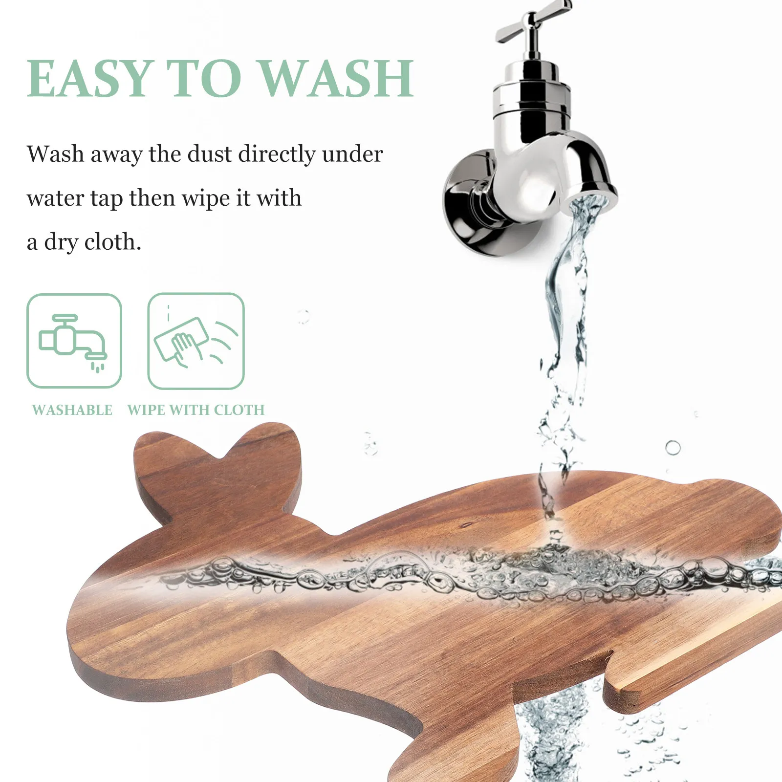 

Wooden Bunny Shaped Cutting Board Multi Functional Vegetable Fruit Cheese Serving Tray Decorative Kitchen Platter Spring Easter