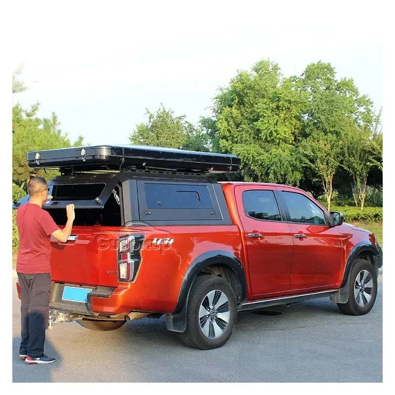 pickup truck steel hardtop topper camper canopy with window for musso ssangyong jeep wrangler