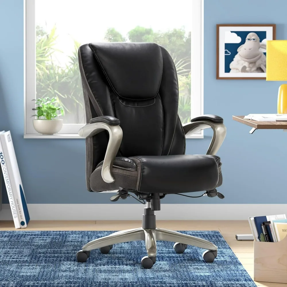 

Smart Layers™ Hensley Big & Tall Ergonomic Bonded Leather High-Back Office Chair, Black/Silver