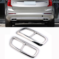 1 Pair Stainless Steel Car Tail Throat Trim Frame Cover For Volvo XC90 XC 90 2016-2020 Car Rear Dual Exhaust Muffler Pipe Cover