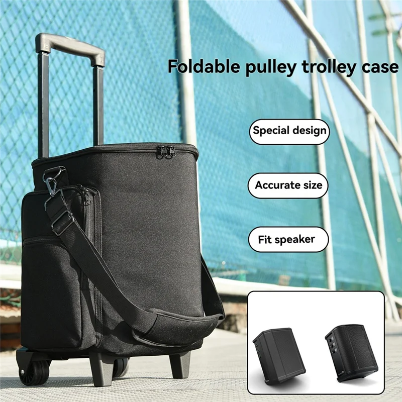 AEF7-Carrying Bag For Bose S1 Pro/Pro+ Speaker Portable Storage Pull Rod Case Speaker Case W/ Elastic Band For Traveling