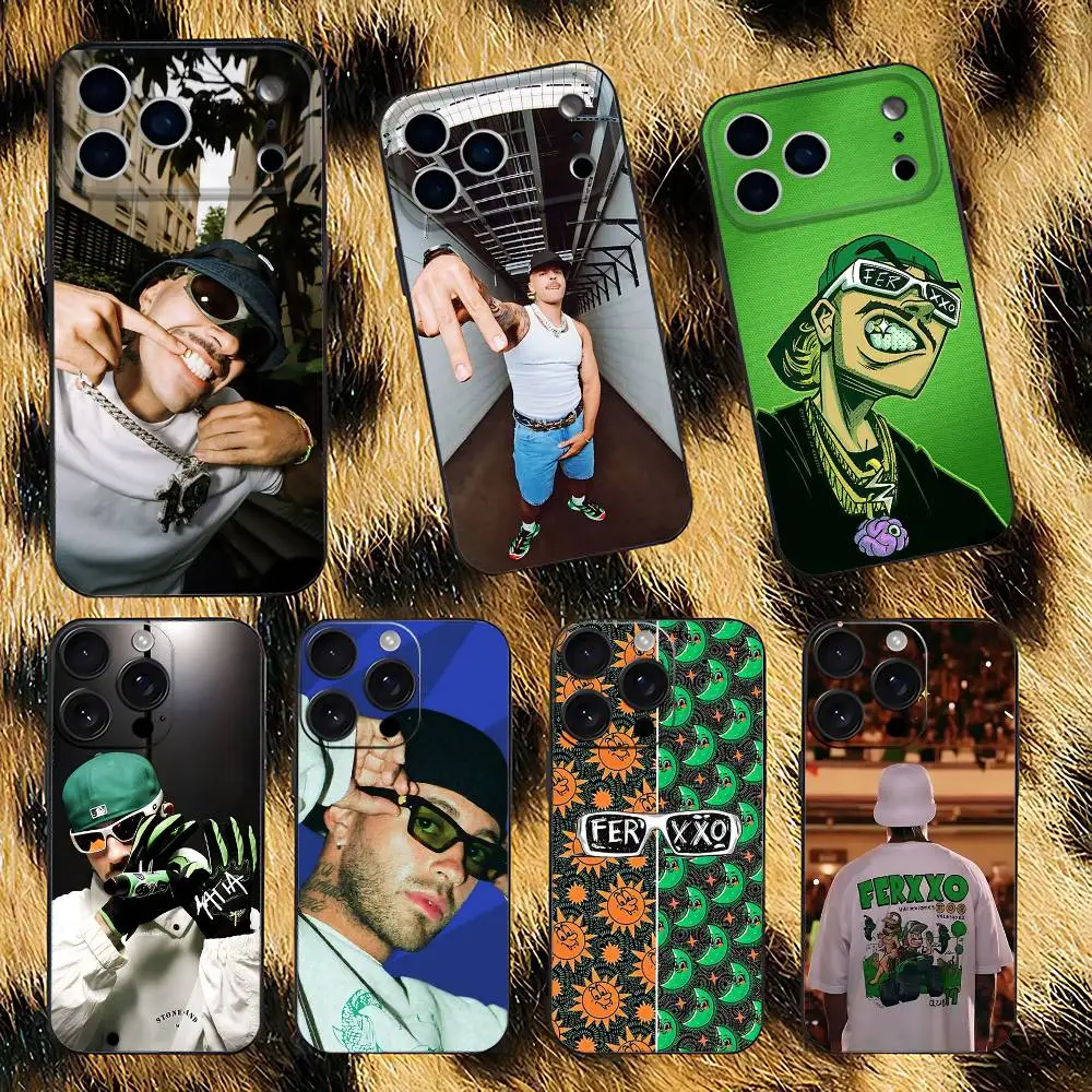 

Singer F-Feid Ferxxo SIXDO Phone Case For iPhone 17,16,15,14,13,12,11,Pro,XS,Max,XR,Plus,E,SE4,Mini Black Soft Cover