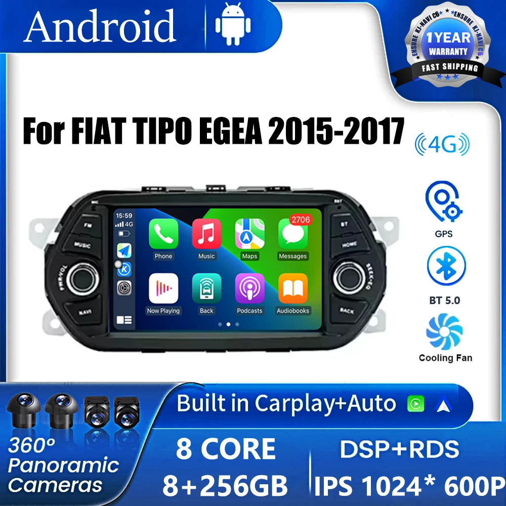 7'' Android OS Car Radio DSP For FIAT TIPO EGEA 2015-2017 Multimedia Video Player Carplay Android Auto GPS WIFI Autoradio 2Din