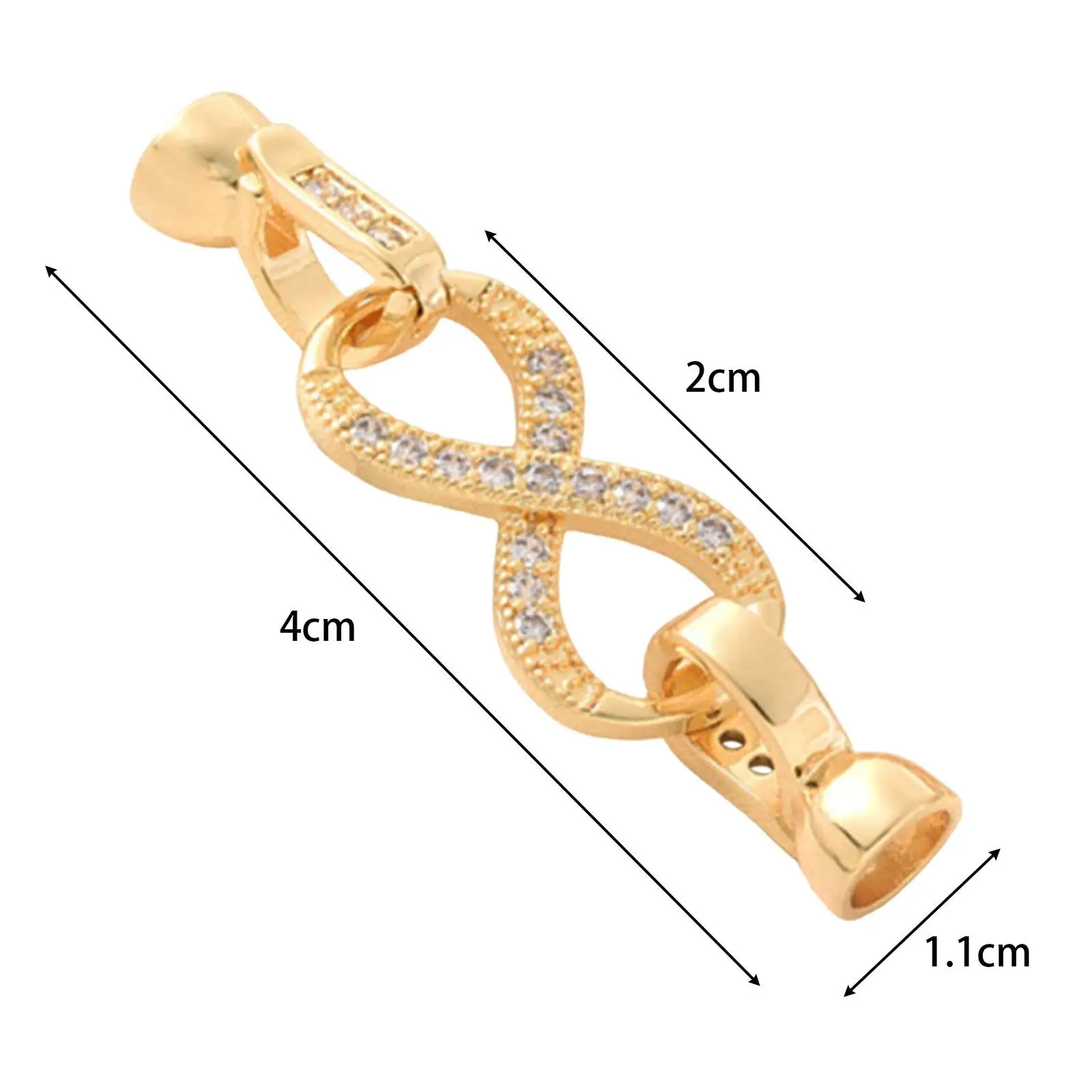 Jewelry Making Connector Clasp for Necklaces Number 8 Shape with Rhinestones