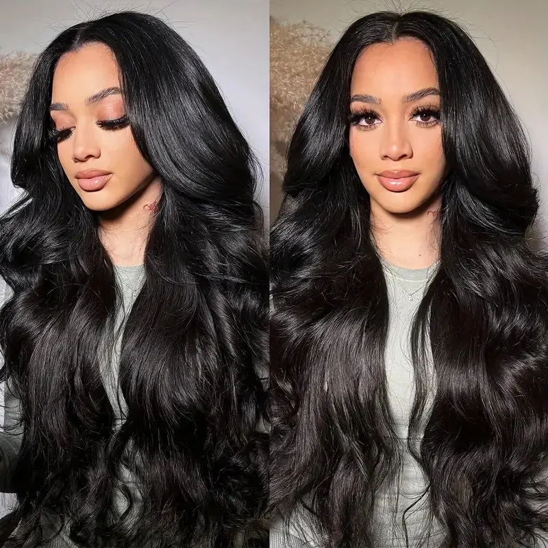 Rosabeauty 250% Density 13x6 HD Human Hair Wig Lace Front Water Wave Wigs 13x4 Transparent Body Wave Glueless Prepluck 40 Inches