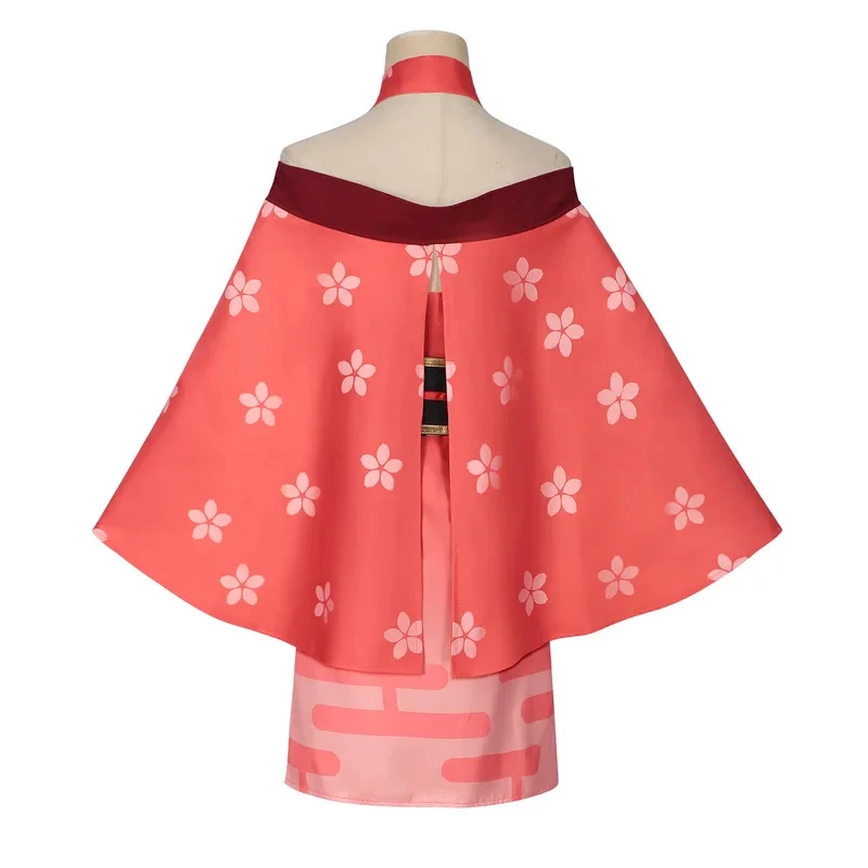 

v;3,f\6,k;New Anime Choutokyuu Kaguya-hime Cosplay Costume Japanese Style Cherry Blossom Print Dress Off-Shoulder Wider;6,b\7,j/