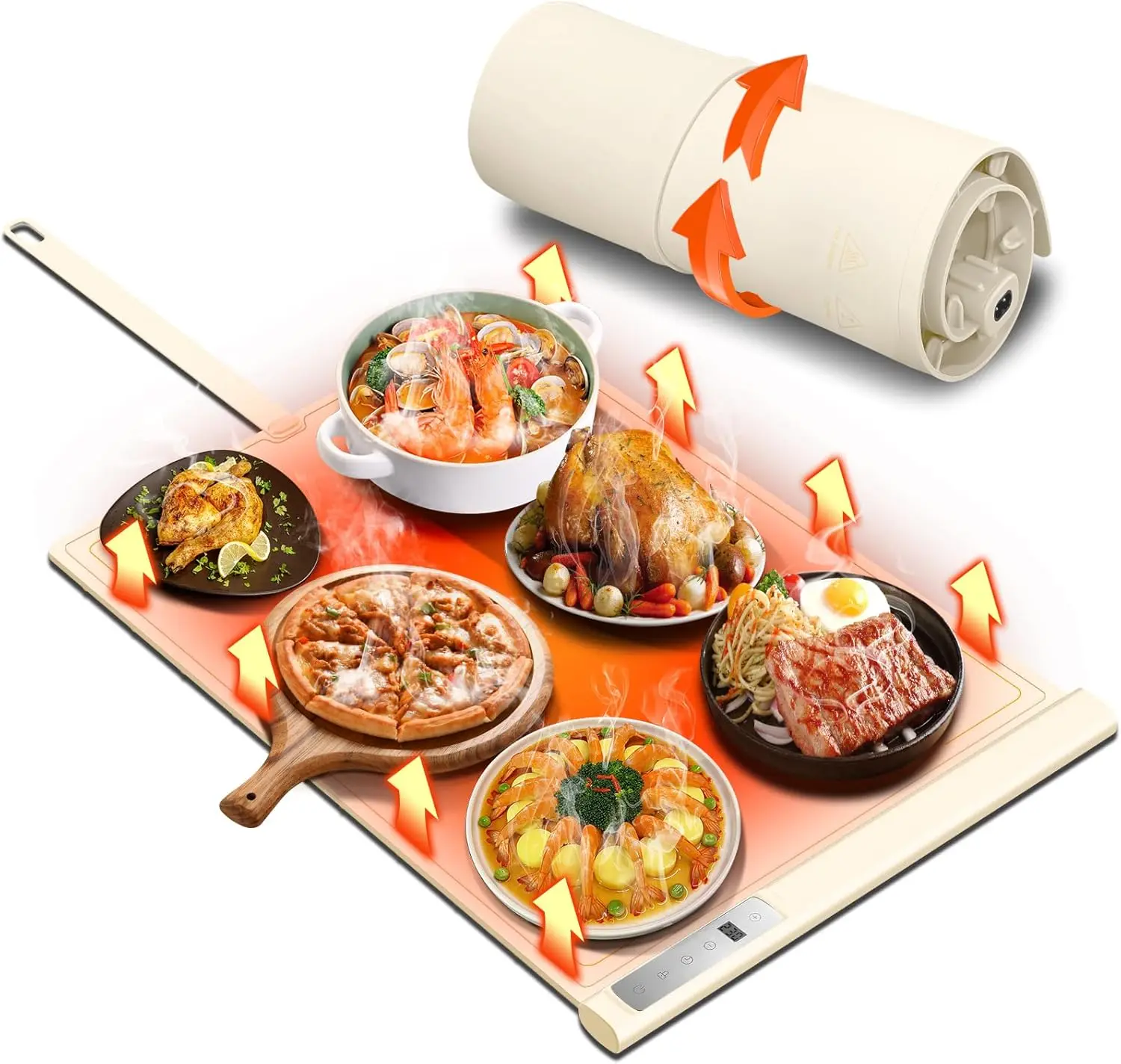 

Электрический подогреваемый поднос с таймером, 8 уровней регулировки температуры, быстрый нагревательный коврик для фуршета и вечеринок