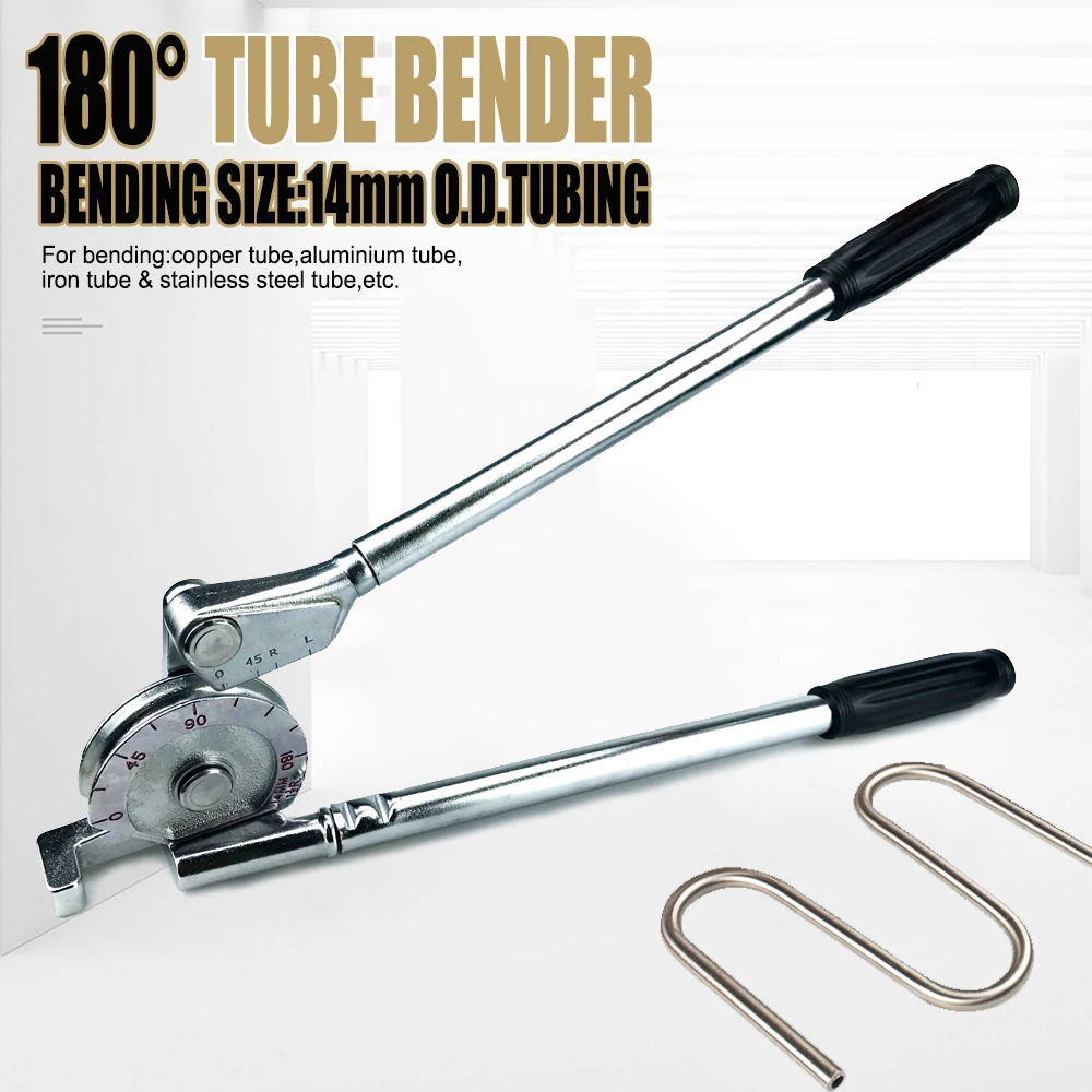 

180 Degree Tube Bender 14mm O.D.Tubing Non-slip Handle Design and Pipe Bending Plate Dial Design Bendable Stainless Steel Tube