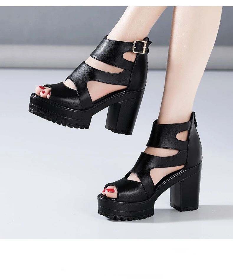 32-43 Fashion Rome Style Platform Sandals Women Party Shoes 2022 Summer Thick Heels Gladiator Sandals Female Peep Toe Sandals