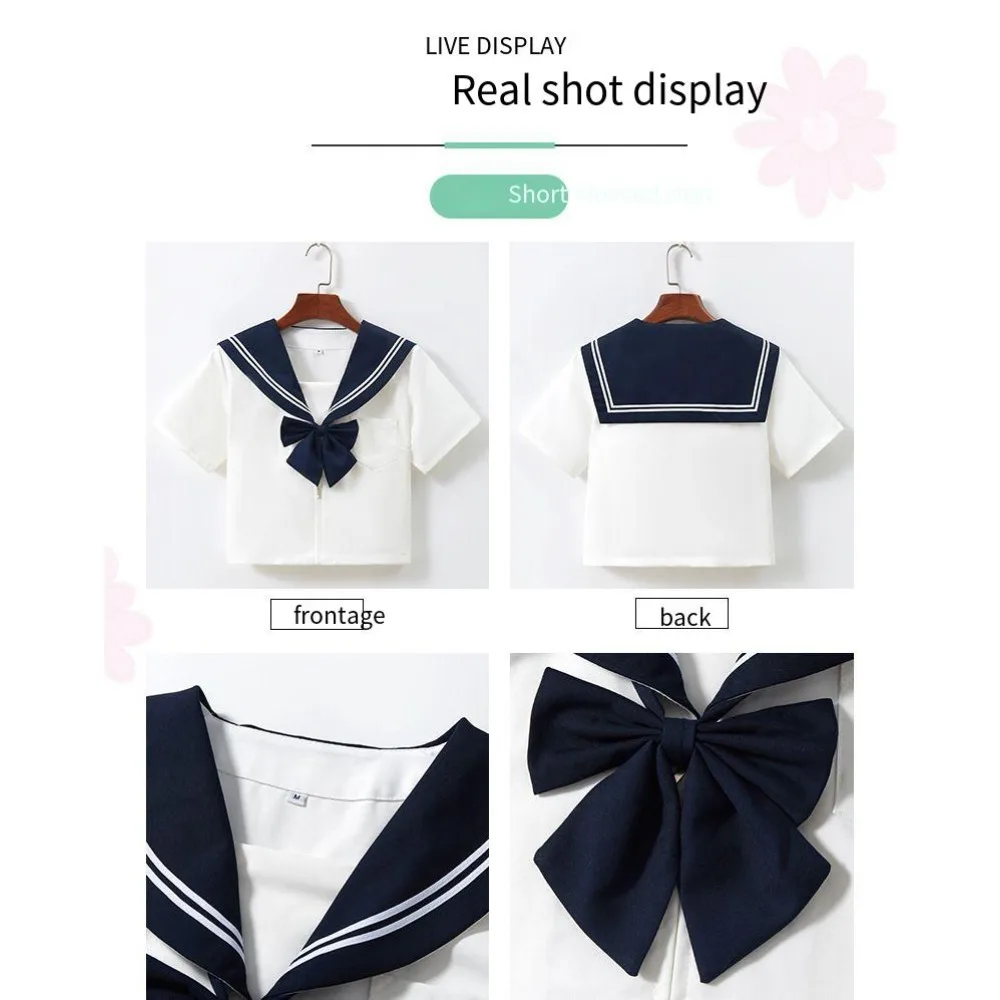 ชุดนักเรียนกะลาสีสีขาวแบบใหม่ ปี 2026 ชุดยูนิฟอร์มสไตล์ JK ชุดพื้นฐาน กระโปรง JK ชุดคอสเพลย์ยูนิฟอร์ม