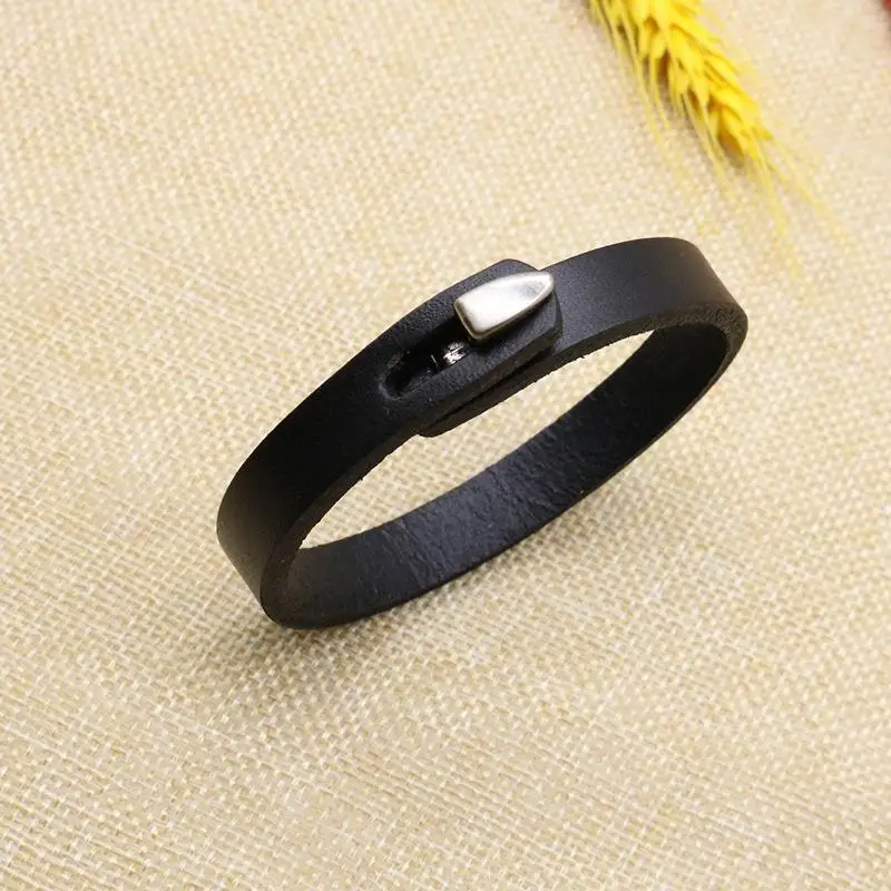 Jiayiqi Fashion Genuine Leather Wrap Cord Cuff Bracelet For Hand Wrist Wristband Men Woman Punk Bangle Couple Jewelry Gift