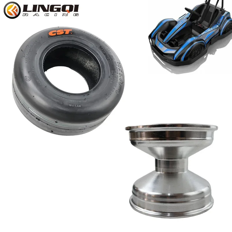 LYNNCHI Motorcycle 10x3.60-5 Tubeless Tire Front Wheel Rear Aluminum Alloy Rim Hub For Go Kart Knobby Scooter ATV Tricycle Parts