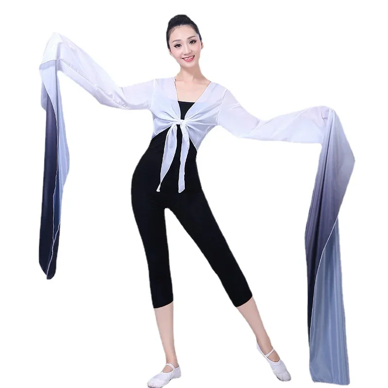 Chiffon Water Sleeves Yangko Dance Practice Tops Chinese Classical Dance National Hanfu Dance Beijing Opera Tibetan Costume